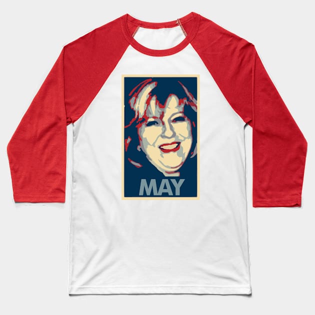 Theresa May Political Parody Baseball T-Shirt by ThreadChef